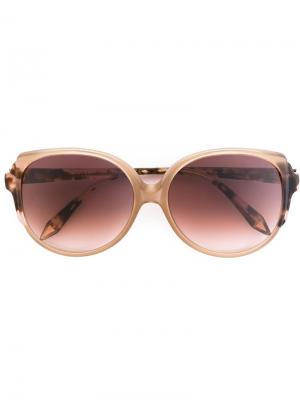 Солнцезащитные очки с круглой оправой Victoria Beckham. Цвет: розовый