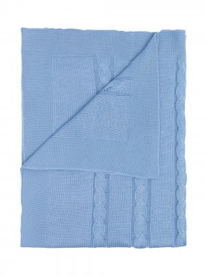 Одеяло фактурной вязки Siola. Цвет: синий