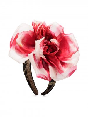 Ободок с цветочной аппликацией Dolce & Gabbana. Цвет: розовый