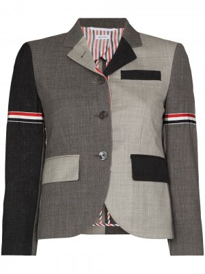 Однобортный пиджак с полосками RWB Thom Browne. Цвет: серый