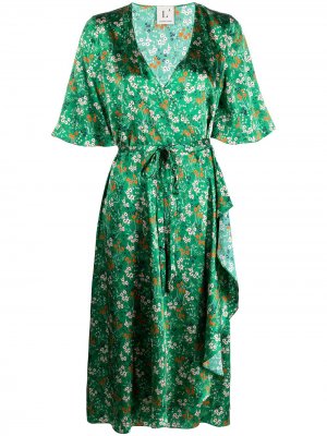LAutre Chose платье с запахом и цветочным принтом L'Autre. Цвет: зеленый