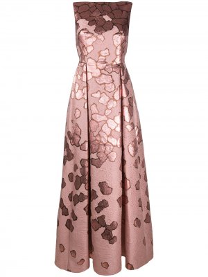 Длинное жаккардовое платье Talbot Runhof. Цвет: розовый