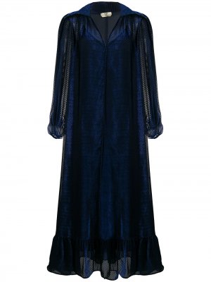 Расклешенное платье миди Fendi. Цвет: синий