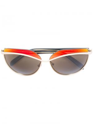 Солнцезащитные очки в металлической оправе Emilio Pucci. Цвет: чёрный