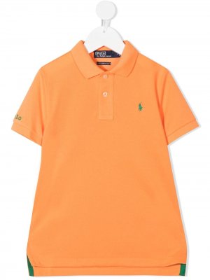 Рубашка поло с вышитым логотипом Ralph Lauren Kids. Цвет: оранжевый