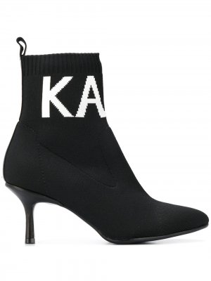 Ботильоны-носки с логотипом Karl Lagerfeld. Цвет: черный