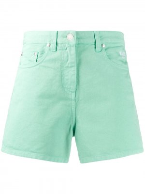 Джинсовые шорты с логотипом MSGM. Цвет: зеленый
