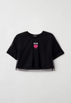 Футболка MSGM Kids. Цвет: черный