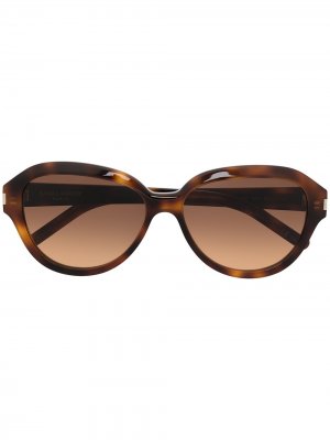 Солнцезащитные очки SL400 в круглой оправе Saint Laurent Eyewear. Цвет: коричневый