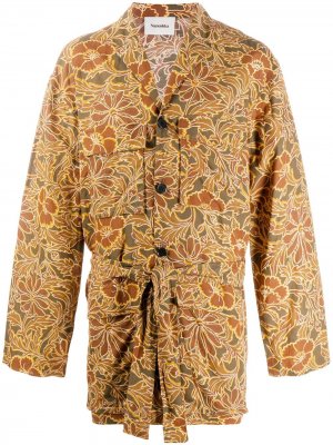 Куртка-рубашка Simo с принтом Nanushka. Цвет: коричневый
