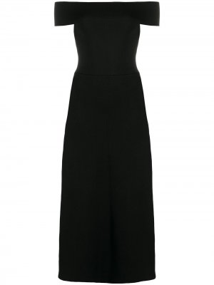 Платье макси с открытыми плечами Victoria Beckham. Цвет: черный