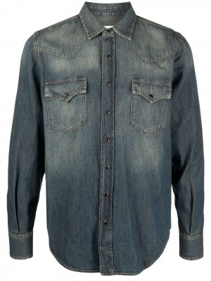 Джинсовая рубашка в стиле вестерн Saint Laurent. Цвет: синий