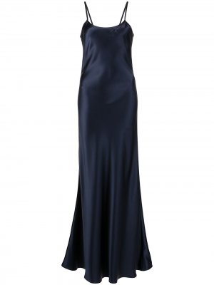 Длинное платье-комбинация VOZ. Цвет: синий