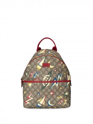 Рюкзак с принтом Gucci Kids. Цвет: нейтральные цвета