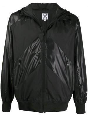Куртка с капюшоном и контрастными вставками Kenzo. Цвет: черный