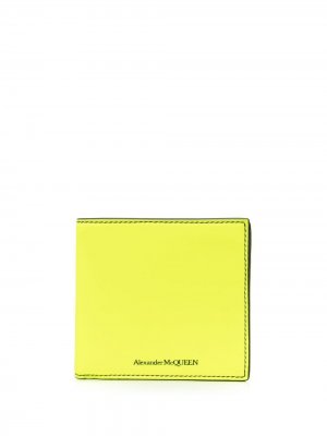Бумажник с логотипом Alexander McQueen. Цвет: желтый