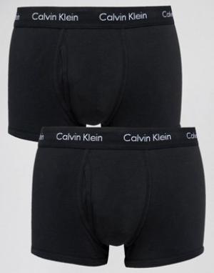 2 эластичных хлопковых боксеров-брифов Calvin Klein. Цвет: черный