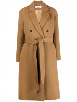 Двубортное пальто с поясом RAQUETTE. Цвет: коричневый