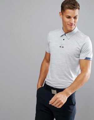 Синяя меланжевая облегающая футболка-поло  Golf Gravity Oakley. Цвет: синий