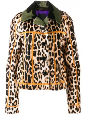 Куртка с леопардовым принтом Liska. Цвет: нейтральные цвета