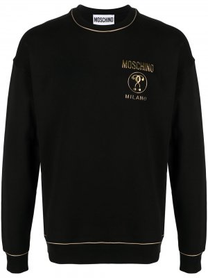 Толстовка с контрастными полосками и логотипом Moschino. Цвет: черный