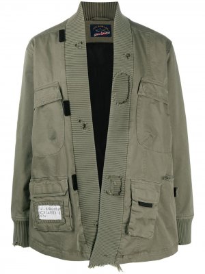 Куртка с карманами Greg Lauren X Paul & Shark. Цвет: зеленый