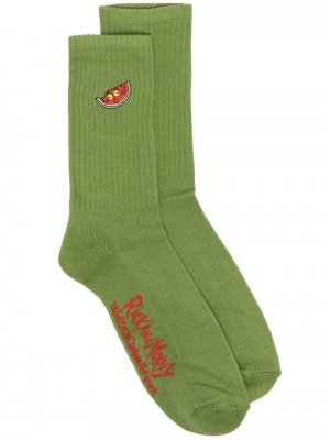 Носки с вышивкой Rick & Morty Gcds. Цвет: зеленый