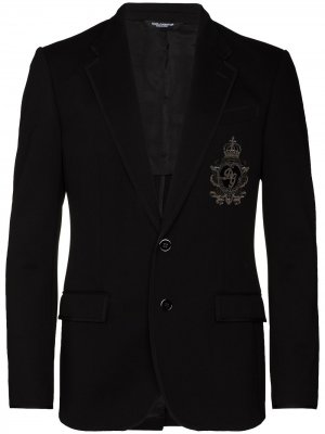 Пиджак из джерси с нашивкой-логотипом Dolce & Gabbana. Цвет: синий