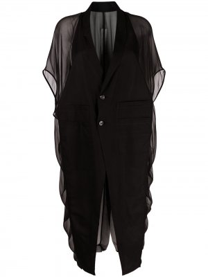 Длинная блузка-блейзер Rick Owens. Цвет: черный