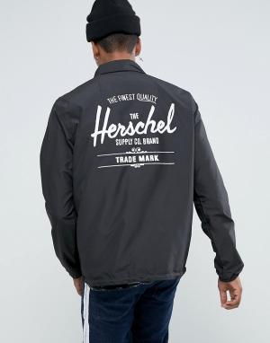 Черная складывающаяся спортивная куртка с логотипом на спине Herschel Voyage эксклюзивно для Великобритании Supply Co. Цвет: черный