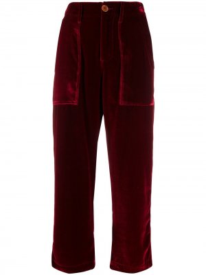 Укороченные брюки с завышенной талией Jejia. Цвет: красный