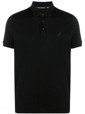 Рубашка поло с короткими рукавами и логотипом Karl Lagerfeld. Цвет: черный