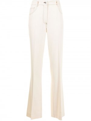 Прямые брюки с контрастной строчкой Giambattista Valli. Цвет: белый