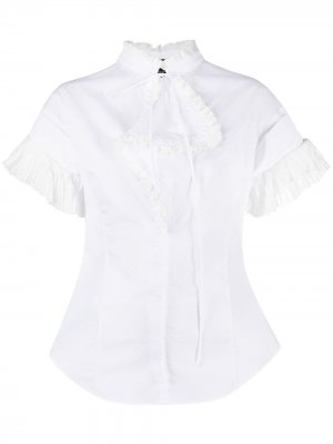 Блузка с короткими рукавами и оборками Rochas. Цвет: белый