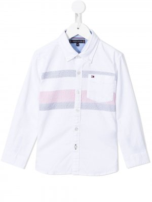 Рубашка оксфорд с контрастными полосками Tommy Hilfiger Junior. Цвет: белый