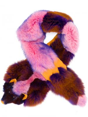 Меховой шарф Liska. Цвет: многоцветный