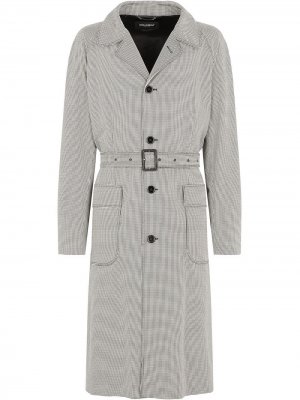 Однобортное пальто в ломаную клетку Dolce & Gabbana. Цвет: черный