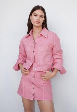 Куртка джинсовая Mango. Цвет: розовый