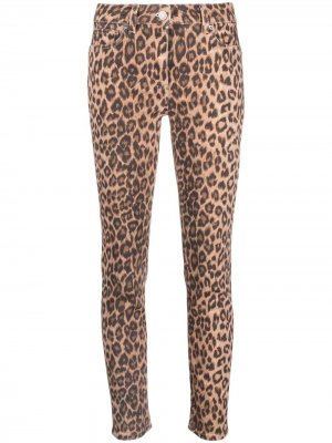Узкие брюки с леопардовым принтом Blumarine. Цвет: коричневый