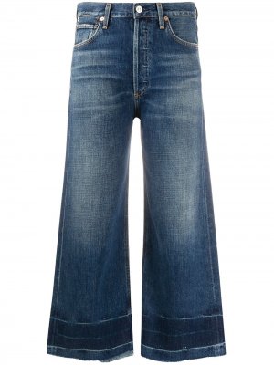 Укороченные расклешенные джинсы Citizens of Humanity. Цвет: синий
