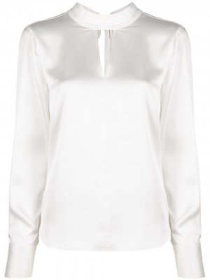 Блузка с высоким воротником и длинными рукавами DKNY. Цвет: белый