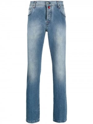 Прямые джинсы средней посадки Kiton. Цвет: синий