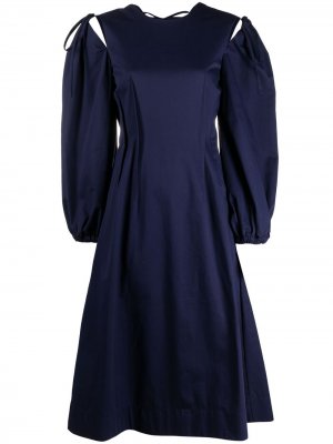 Платье А-силуэта с длинными рукавами MSGM. Цвет: синий