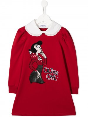 Платье-свитер Olive Oyl Monnalisa. Цвет: красный