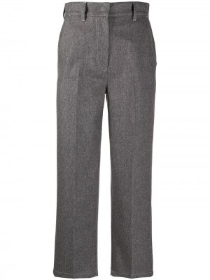 Укороченные брюки строгого кроя Moncler. Цвет: серый