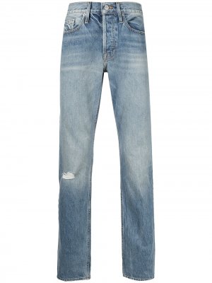 Прямые джинсы с эффектом потертости FRAME. Цвет: синий