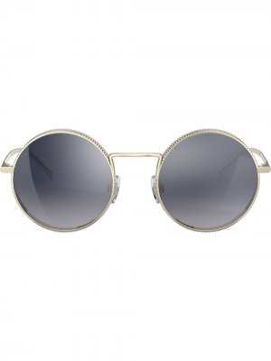 Солнцезащитные очки в круглой оправе Dolce & Gabbana Eyewear. Цвет: золотистый