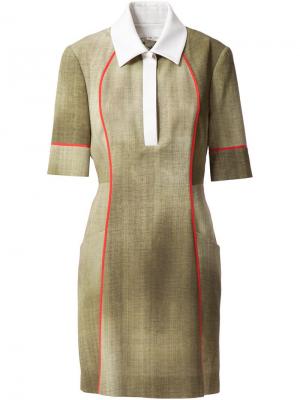 Платье с воротником-поло Fendi. Цвет: зеленый