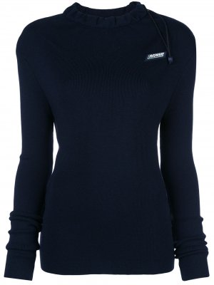 Приталенный свитер с кулиской и логотипом Monse. Цвет: синий