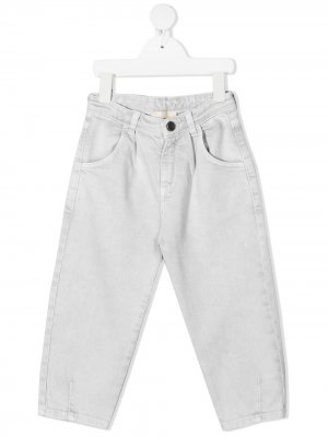 Узкие джинсы из вареного денима Douuod Kids. Цвет: нейтральные цвета